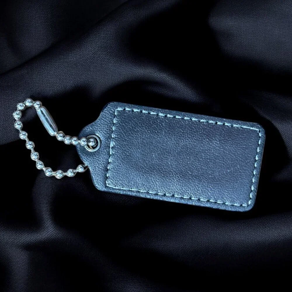 Coach New Condition Large Platinum Metallic Key Fob Bag Charm